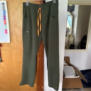 figs moss kade high waisted cargo scrub pants